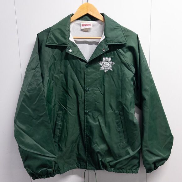 Vintage mid 90s Boulder County Sheriff Jacket Hartwell USA Made Green Official M - Picture 1 of 9